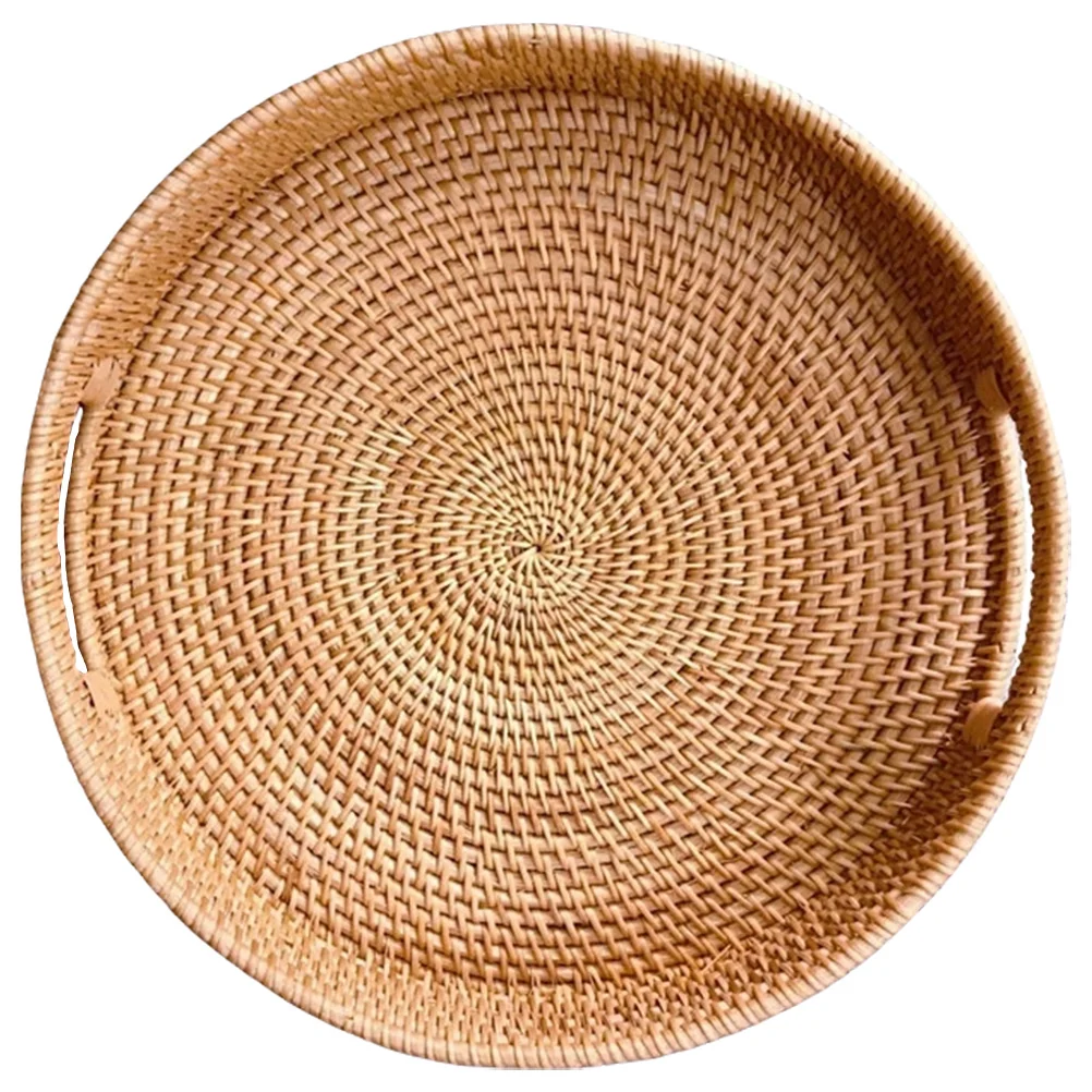 Woven Rattan Bread Storage Basket Rustic Fruit Cake Snacks Round Tray With Handles Outdoor Camping Picnic Container
Woven Rattan Bread Storage Basket Rustic Fruit Cake Snacks Round Tray With Handles Outdoor Camping Picnic Container