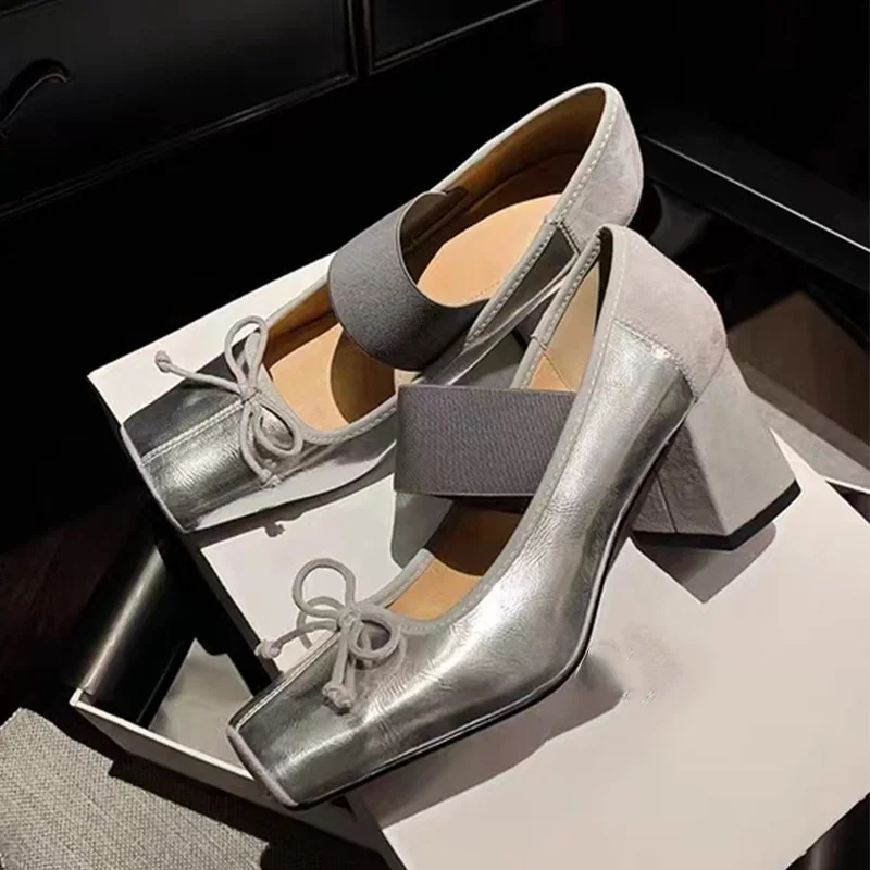 Butterfly Knot High Heels Women Leather Shoes Spring Thick Heel Square Toe Ankle Shoes Design Fashion Ballet Shoes for Woman
Butterfly Knot High Heels Women Leather Shoes Spring Thick Heel Square Toe Ankle Shoes Design Fashion Ballet Shoes for Woman