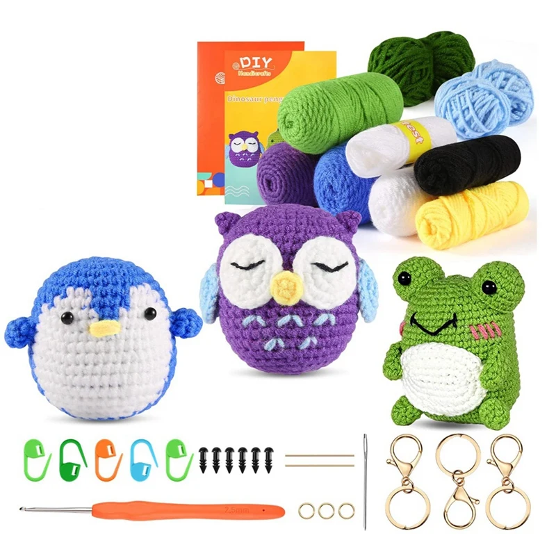 3 PCS Crochet Kits With Step-By-Step Video Tutorials Acrylic For Beginners,Animals Crochet Kit For Complete Beginners Adults
3 PCS Crochet Kits With Step-By-Step Video Tutorials Acrylic For Beginners,Animals Crochet Kit For Complete Beginners Adults