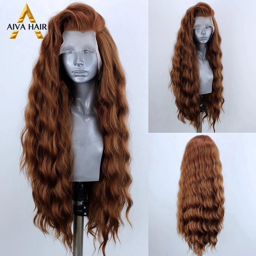 Aiva Brown Synthetic Hair Lace Wig Heat Resistant Water Wave Synthetic Lace Front Wig Gray Drag Queen Wigs For Black Women
Aiva Brown Synthetic Hair Lace Wig Heat Resistant Water Wave Synthetic Lace Front Wig Gray Drag Queen Wigs For Black Women