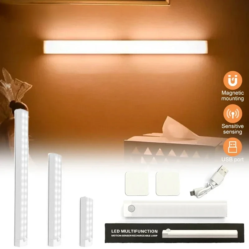 

Motion Sensor Light Wireless LED Night Light USB Rechargeable Night Lamp For Kitchen Cabinet Wardrobe Lamp Staircase Backlight