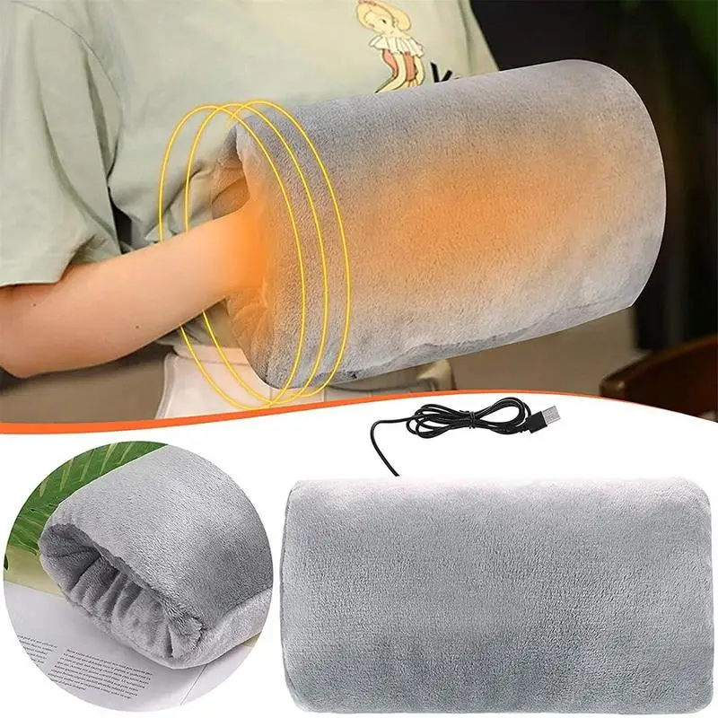 

Грелка для рук с электрическим подогревом, безопасная грелка для рук с USB подогревом, подушка с встроенными грелами, домашняя подушка для рук для зимы