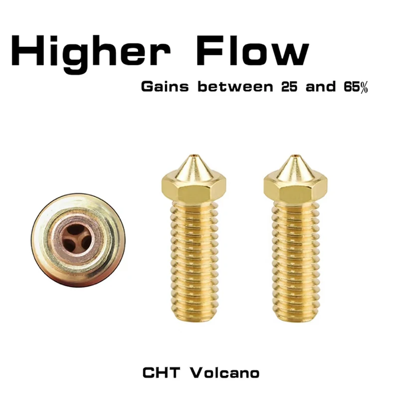 CHT Volcano Nozzle 0.2mm 0.4mm 0.6mm 0.8mm Brass Nozzles High Flow Volcano Print Head for Vyper Kobra Max 3D Printer
CHT Volcano Nozzle 0.2mm 0.4mm 0.6mm 0.8mm Brass Nozzles High Flow Volcano Print Head for Vyper Kobra Max 3D Printer