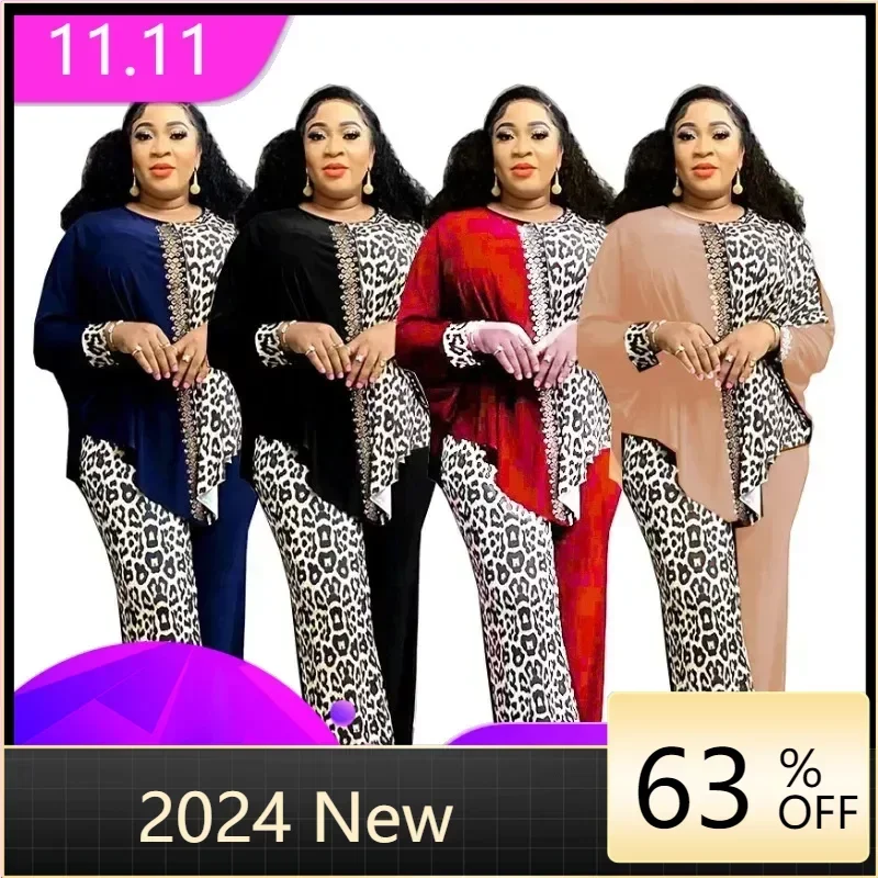 2024 Luxury New in Matching African Sets for Women Elegant Lady Evening Leopard Clothing Plus Size Dashiki Top and Pants Suits
2024 Luxury New in Matching African Sets for Women Elegant Lady Evening Leopard Clothing Plus Size Dashiki Top and Pants Suits