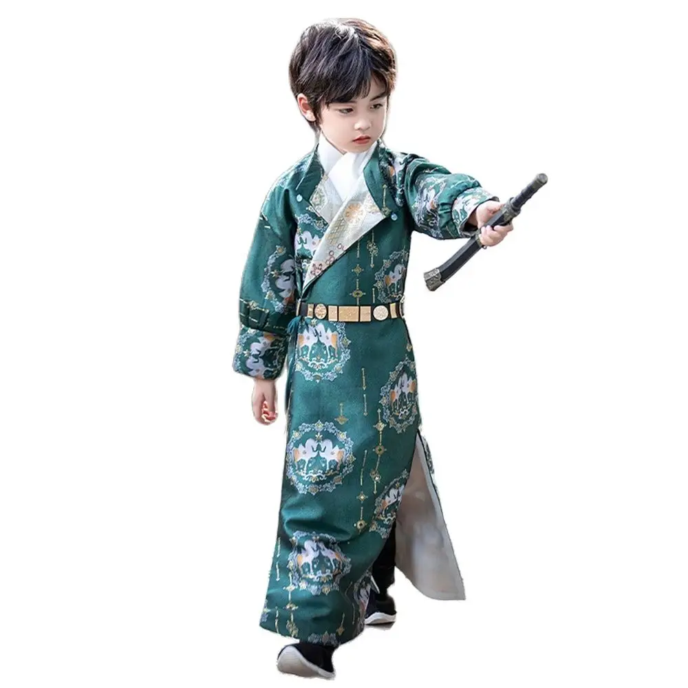 

Spring Autumn Boys' Improved Hanfu Set Chinese Traditional Outfits Robe Children's Stage Performance Ancient Costume Tang Suit