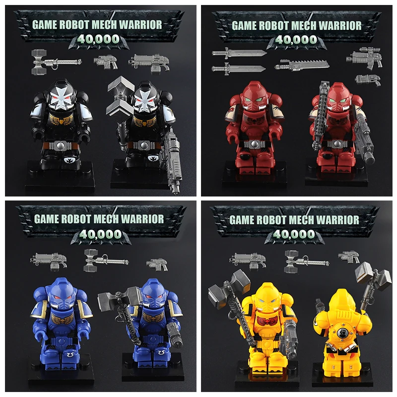 

Game Robot Building Block Black Templars Blood Angels Ultramarines Imperial Fists 40K Mech Warrior Assemble Brick Figures Toys