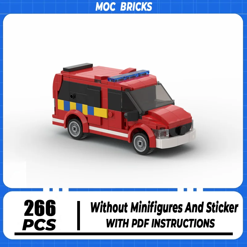 

Moc Building Blocks Car Series Belgian Fire Chief Vehicle Model Technology Brick Brand-name Vehicle DIY Toy For Gifts