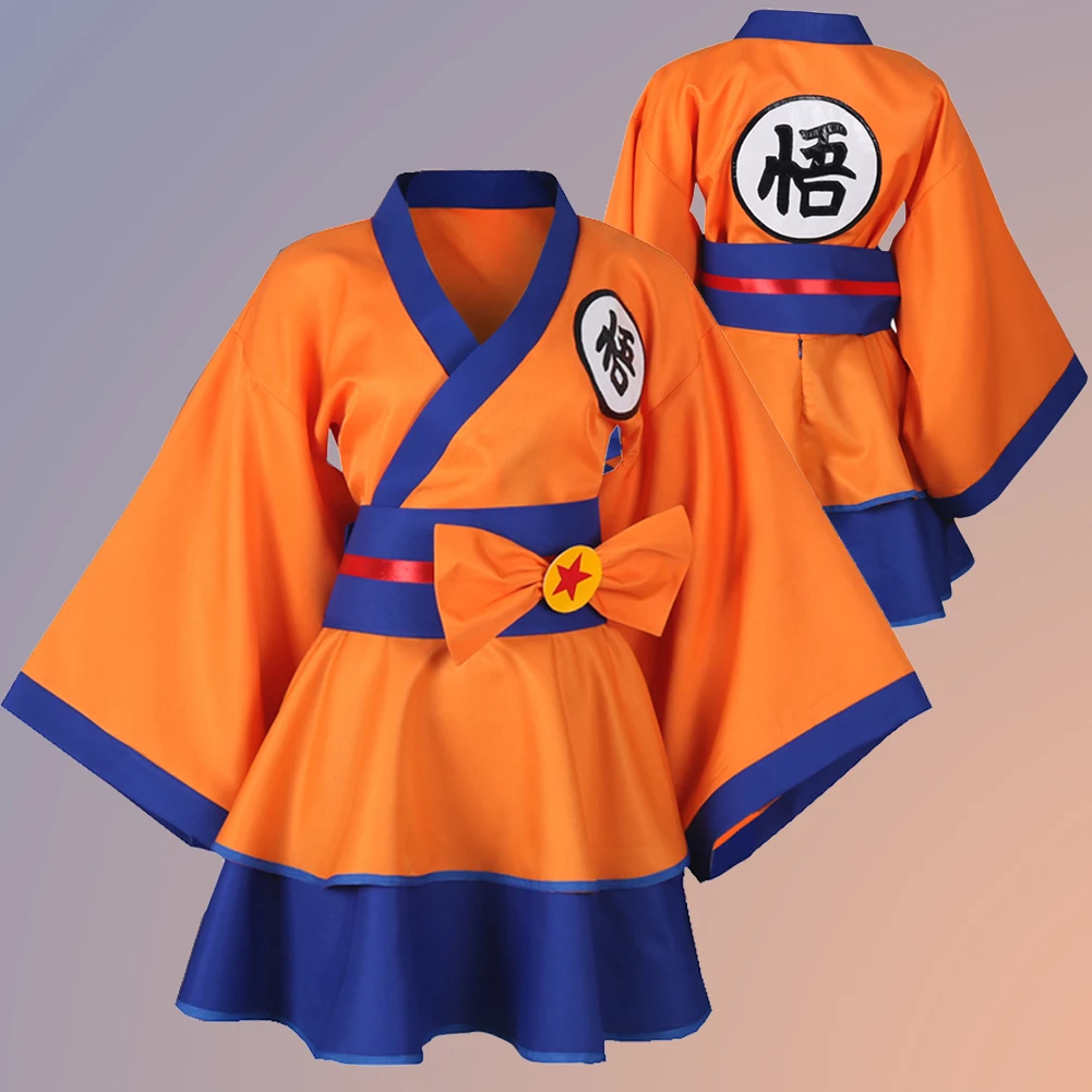 

Anime Super Hero Disguise Goku Cosplay Lolita Kimono Dress Outfits Fantasy Costume Adult Girls Women Halloween Roleplay Suit