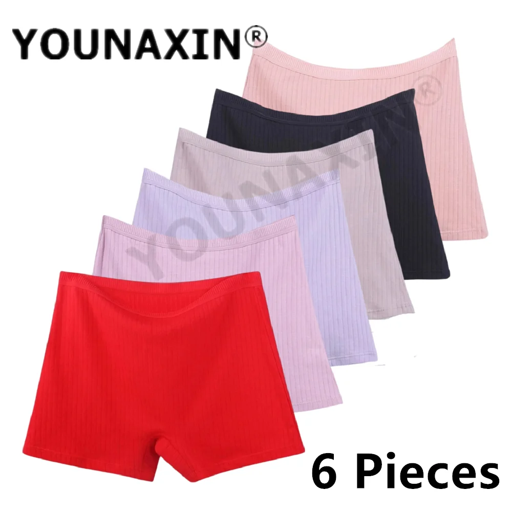 

6 Pieces Women's Boxers Briefs Big Size Lingerie Cotton Undies Underwear Large Panties Fit 40-100KG XL 2XL 3XL 4XL 5XL 6XL