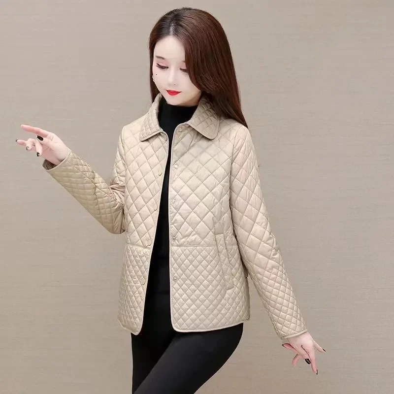 Women Parkas Jacket Diamond Plaid Cotton Thin Coat Ladies Short Autumn Winter 2022 New Korean Outwear Loose Casual Thin Overcoat
Women Parkas Jacket Diamond Plaid Cotton Thin Coat Ladies Short Autumn Winter 2022 New Korean Outwear Loose Casual Thin Overcoat