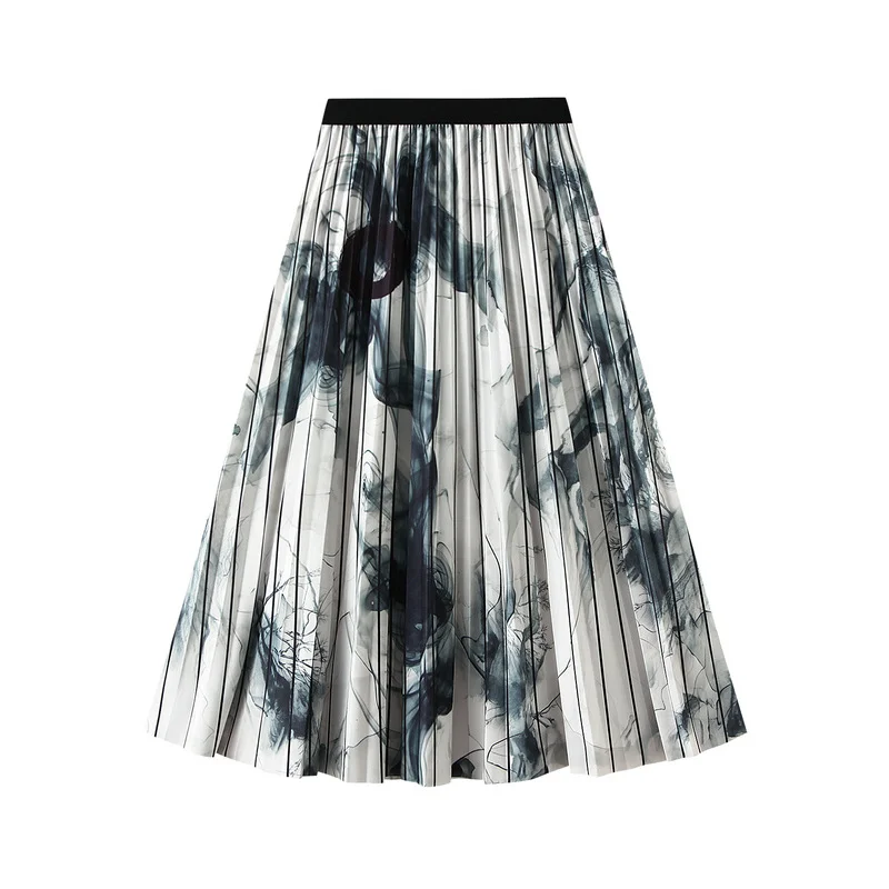 Treutoyeu Ink Print Temperament Large Swing Pleated Skirts for Women High Waist Spring Summer Midi Length A Line Polyester Skirt
Treutoyeu Ink Print Temperament Large Swing Pleated Skirts for Women High Waist Spring Summer Midi Length A Line Polyester Skirt