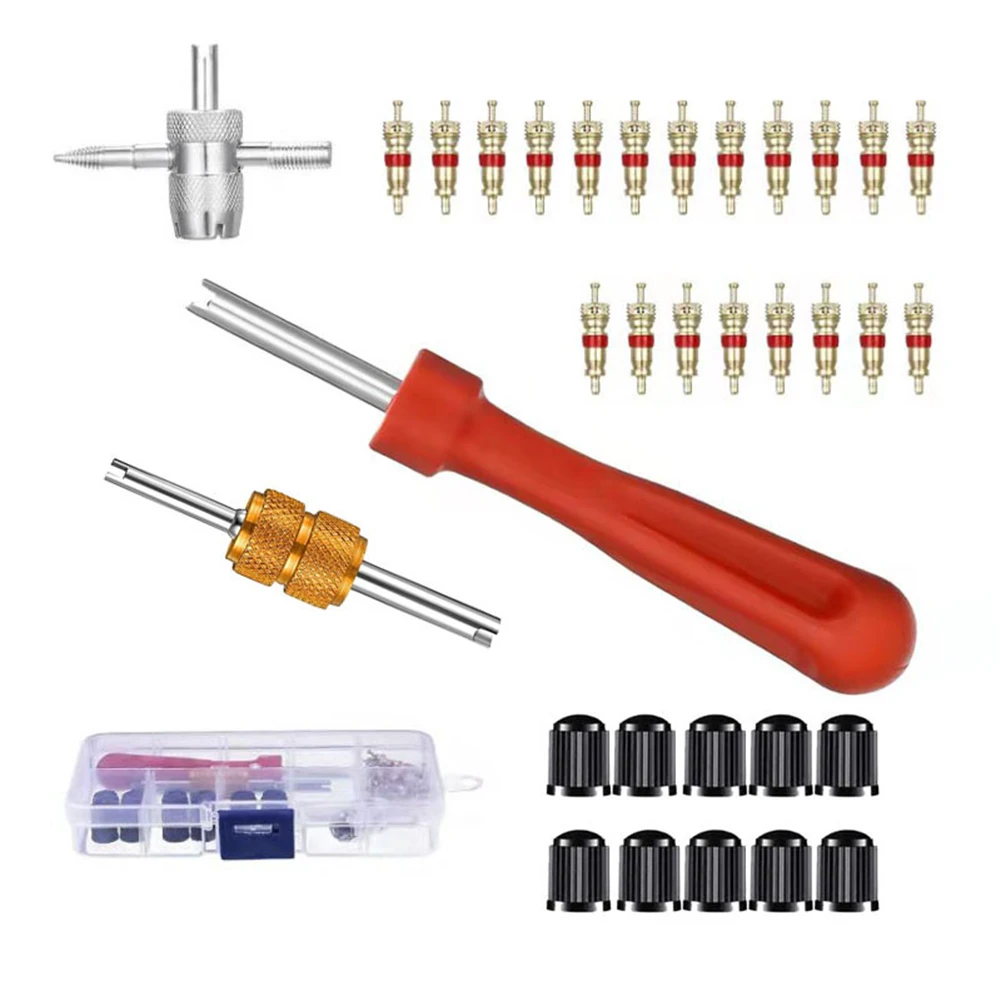 33Pcs Car Tire Valve Tool Wrench Tire Valve Core Valve Core Set For Clean Blocked Rocks Tire Grooves Screw Valves Cores Repair
33Pcs Car Tire Valve Tool Wrench Tire Valve Core Valve Core Set For Clean Blocked Rocks Tire Grooves Screw Valves Cores Repair