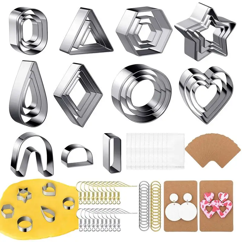 

Polymer Cutting Clay Mold Set DIY Jewelry Making Accessories Beginner Friendly Earrings Making Kit Multifunctional Cutters