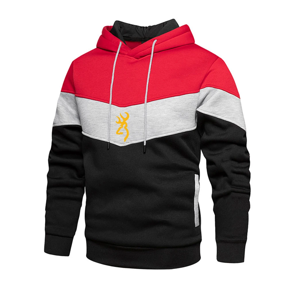 2023 Spring Autumn BROWNING Logo Print High Quality Cotton Pockets Hoodies Men's Colorblock Hip Hop Personality Hooded Pullover
2023 Spring Autumn BROWNING Logo Print High Quality Cotton Pockets Hoodies Men's Colorblock Hip Hop Personality Hooded Pullover