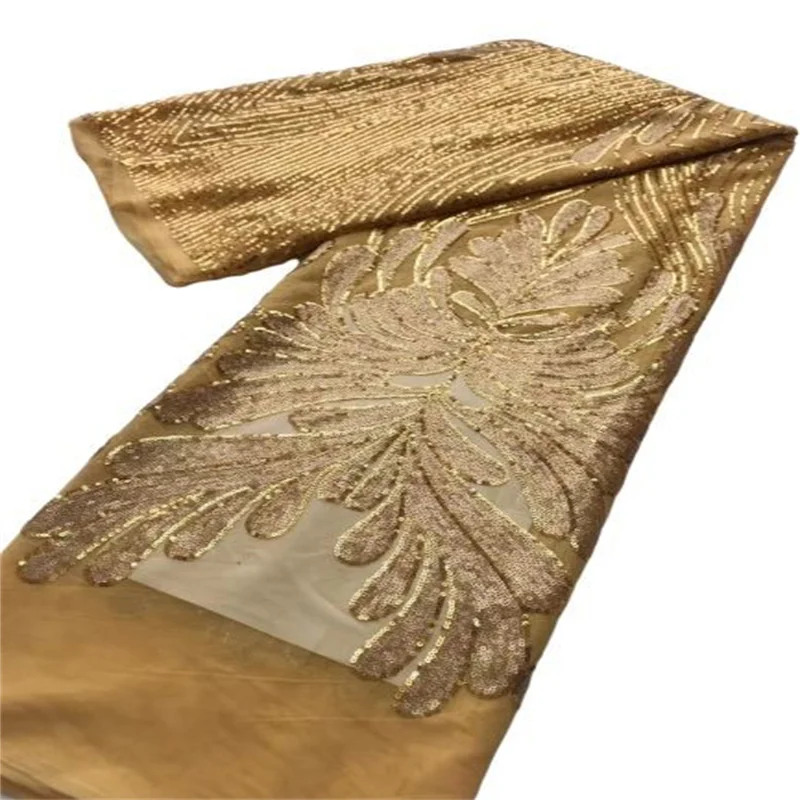 African Lace Fabric High Quality Embroidery 2023 Gold French Tulle Lace Nigerian Sequins Lace Fabric For Wedding Wholesale
African Lace Fabric High Quality Embroidery 2023 Gold French Tulle Lace Nigerian Sequins Lace Fabric For Wedding Wholesale