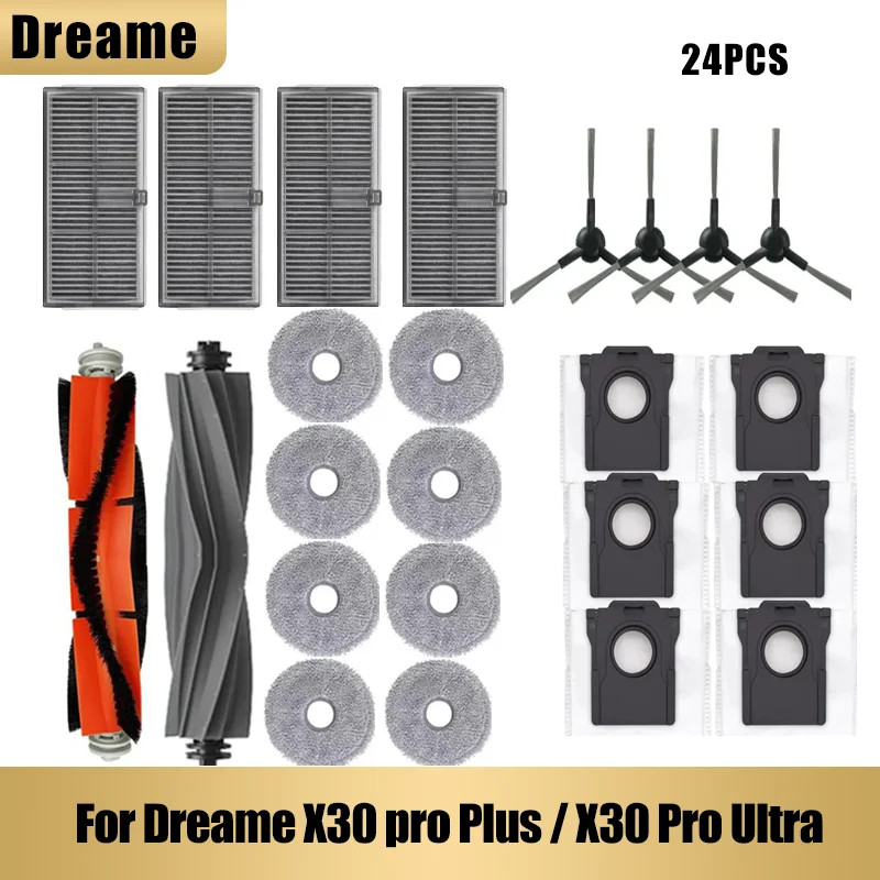 Dreame X30 pro Plus / X30 Pro Ultra Robot Vacuum Cleaner Spare Parts, Rubber / Side Brush, Cover, Filter, Mop Rag, Dust Bag
Dreame X30 pro Plus / X30 Pro Ultra Robot Vacuum Cleaner Spare Parts, Rubber / Side Brush, Cover, Filter, Mop Rag, Dust Bag
