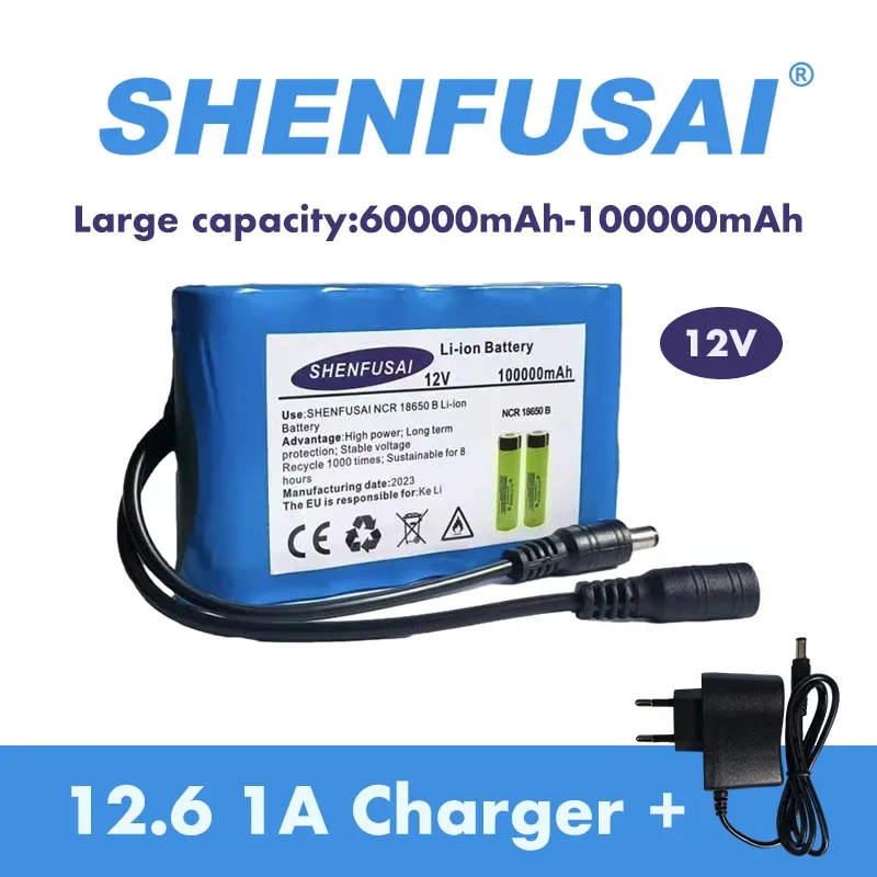 Original NEW Portable Super 12V 20000mah Battery Rechargeable Lithium Ion Battery Pack Capacity DC 12.6v 30Ah CCTV Cam Monitor +
Original NEW Portable Super 12V 20000mah Battery Rechargeable Lithium Ion Battery Pack Capacity DC 12.6v 30Ah CCTV Cam Monitor +