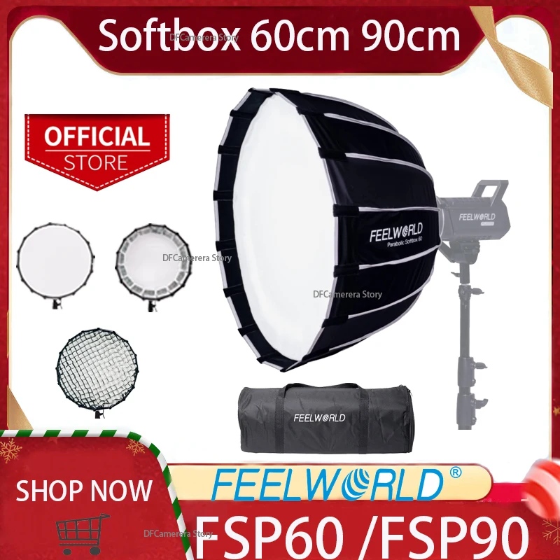 FEELWORLD FSP60 FSP90 Portable Deep Parabolic Softbox 60cm 90cm for FL125D FL125B FL225D FL225B and Other Bowens Mount Light
FEELWORLD FSP60 FSP90 Portable Deep Parabolic Softbox 60cm 90cm for FL125D FL125B FL225D FL225B and Other Bowens Mount Light