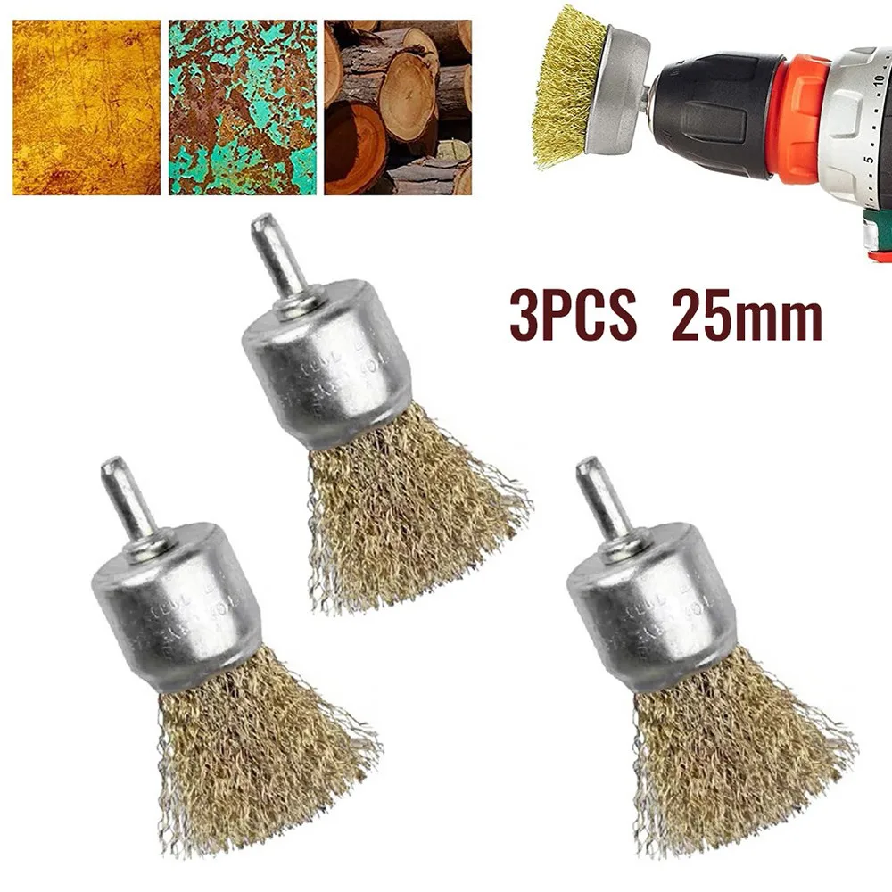 25mm Brass Wire Brush 3pcs End Wire Brushes 6mm Shank Crimp Cup Set For Drill Rust Removal Tool Kit Rotary Wheel New
25mm Brass Wire Brush 3pcs End Wire Brushes 6mm Shank Crimp Cup Set For Drill Rust Removal Tool Kit Rotary Wheel New