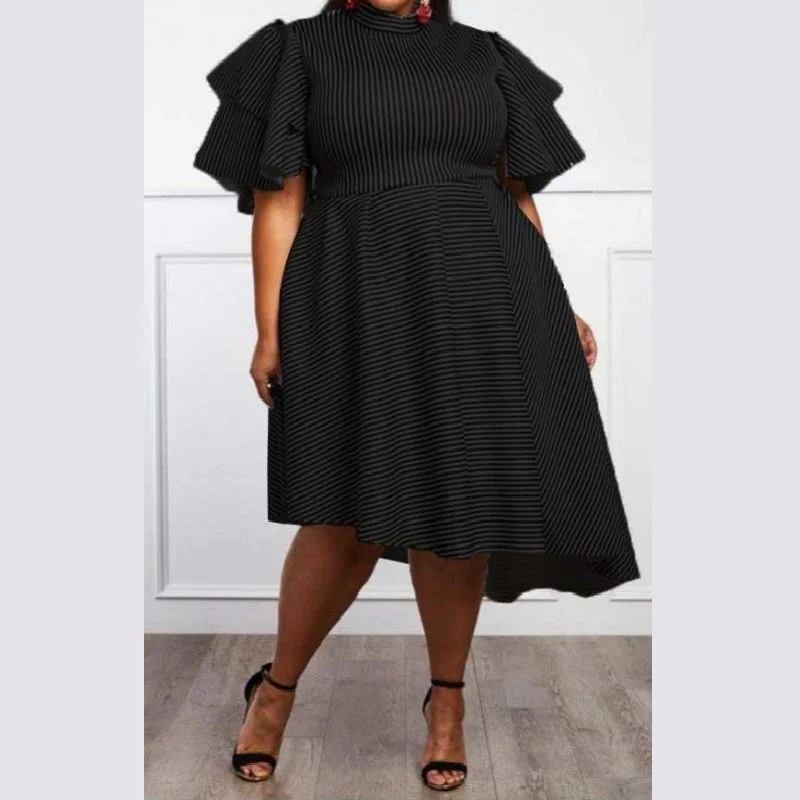 Plus Size Evening Dress New Women's Printed Round Neck Asymmetric Hem Ruff Sleeve Large Dress Fit Elegant Female Clothes
Plus Size Evening Dress New Women's Printed Round Neck Asymmetric Hem Ruff Sleeve Large Dress Fit Elegant Female Clothes