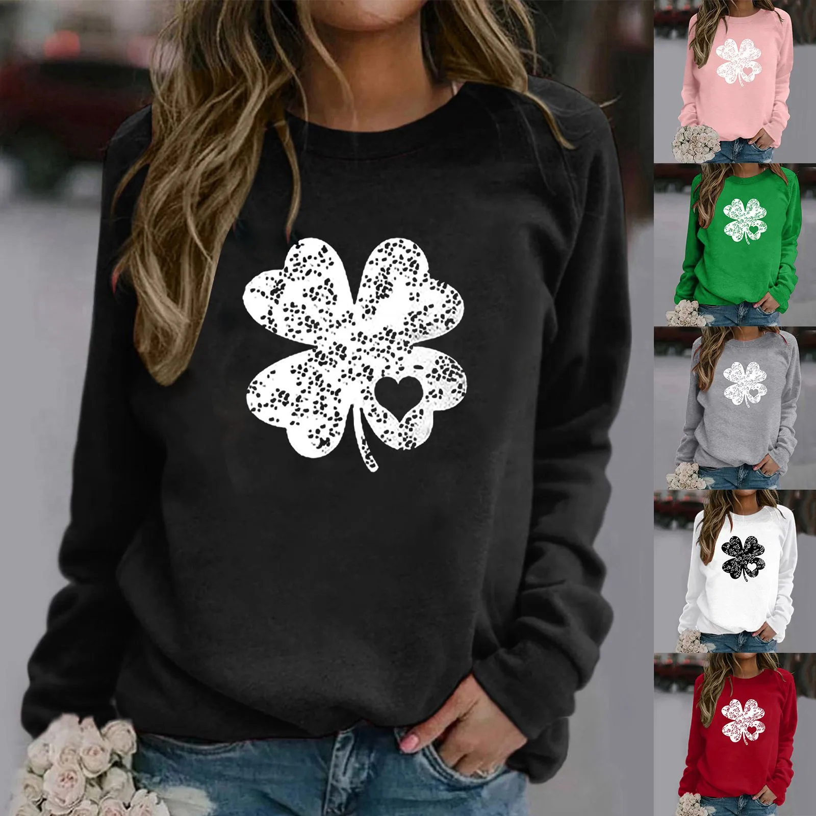 Women's Heart Printed Collar Sweatshirt Round Neck Slim Fit Pullover Sweatshirt Women
Women's Heart Printed Collar Sweatshirt Round Neck Slim Fit Pullover Sweatshirt Women