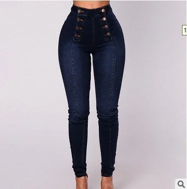 Denim Pencil Pants Women Vintage Jeans High Waist Washed Double Breasted Pockets Basics Ankle Length Trousers 2025 Streetwear 56 Sd602095285834d749a1d6a8e650b9667M