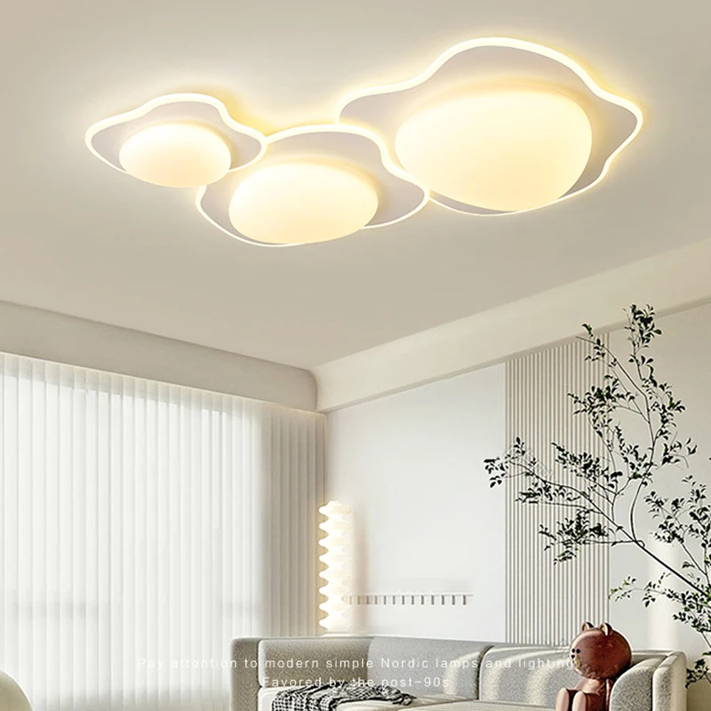 

Современная Потолочная люстра для детской комнаты, светодиодный светильник с кремом для спальни, гостиной, кабинета, домашнее освещение