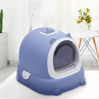 Sandbox Deodorization Cat Bedpans Leak Proof Big Automatic Toilet Cat Bedpans Enclosed Sandbox Arenero Gatos Smart Litter QF50CB