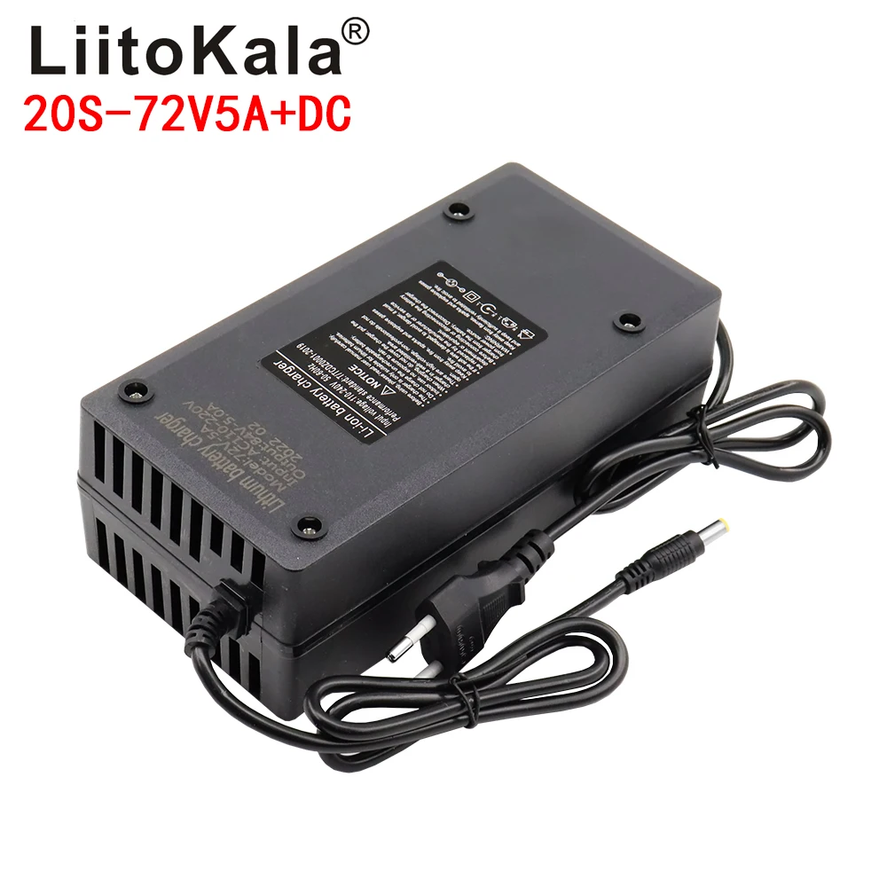 LiitoKala 84V 5A Lithium Battery Charger DC 5.5*2.1MM/P plug for 20S 72V Li-ion battery AC 110-220V ebike Motorcycle Charger
LiitoKala 84V 5A Lithium Battery Charger DC 5.5*2.1MM/P plug for 20S 72V Li-ion battery AC 110-220V ebike Motorcycle Charger