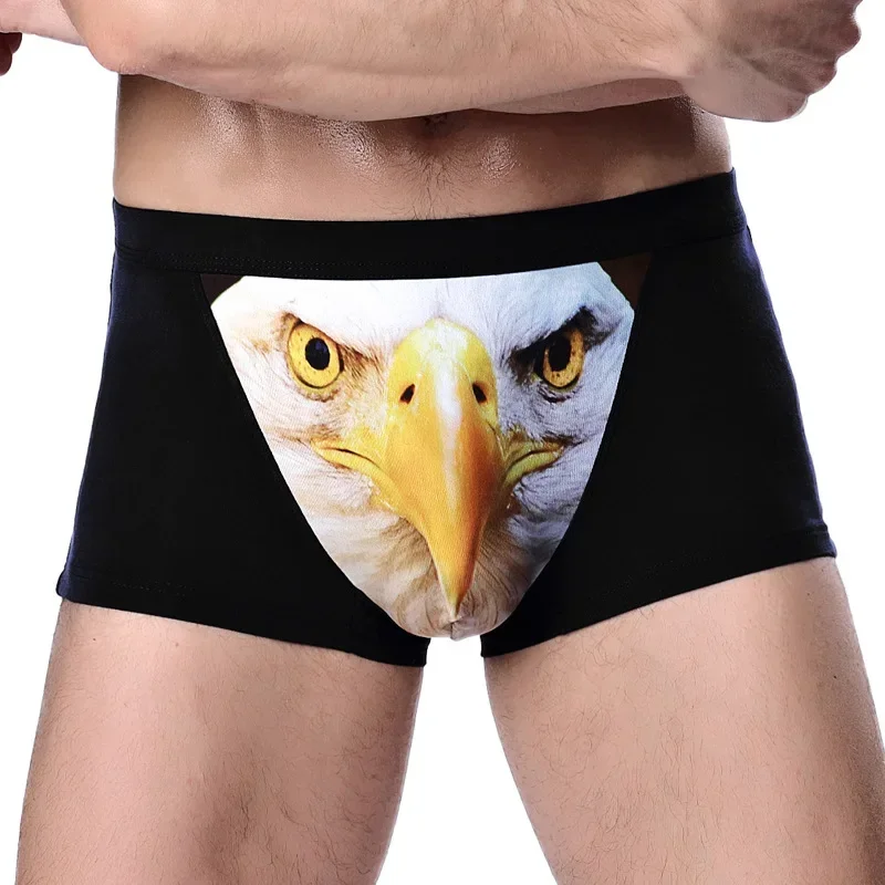 

4XL Large Size Male Underwear Funny Cool Underpants Wolf Modal U Convex Underware Men Boxers Comfortable Soft Boxer Shorts Man