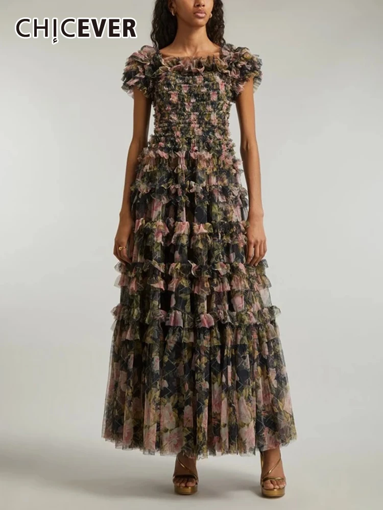 CHICEVER Elegant Spliced Ruffles Dresses For Women Slash Neck Short Sleeve High Waist Off Shoulder Print Hit Color Dress Female
CHICEVER Elegant Spliced Ruffles Dresses For Women Slash Neck Short Sleeve High Waist Off Shoulder Print Hit Color Dress Female