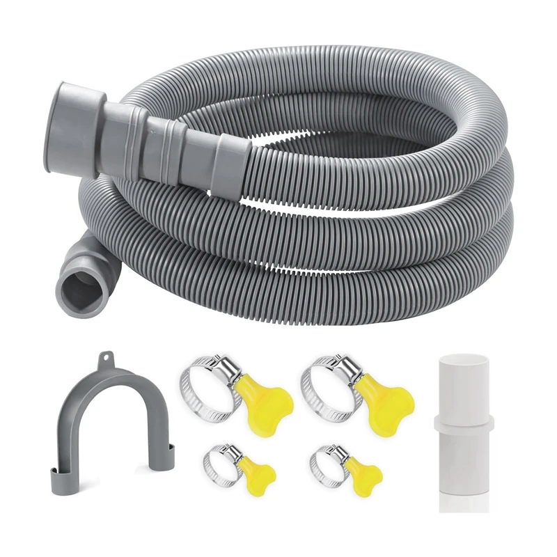 

Washer Drain Hose, 6.5 Feet Flexible Washing Machine Drain Hose Universal Dishwasher Drain Hose Extension Kits Easy To Use