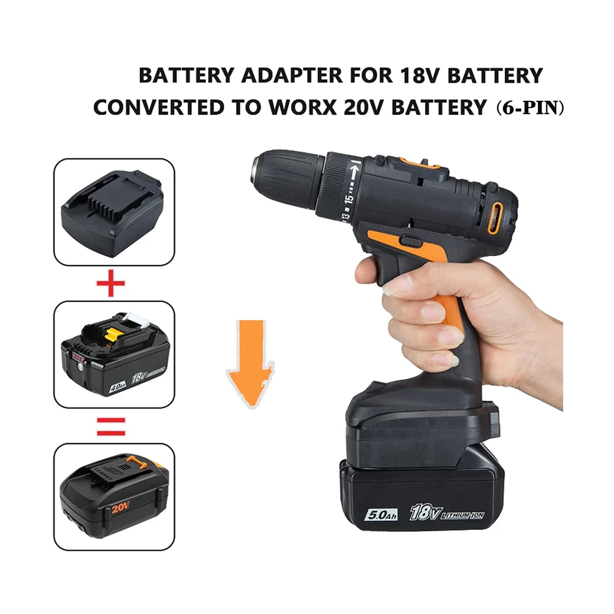 Battery Adapter for Makita 18V BL Series Battery Conversion for WORX 20V 6PIN Lithium Battery Tool Converter
Battery Adapter for Makita 18V BL Series Battery Conversion for WORX 20V 6PIN Lithium Battery Tool Converter
