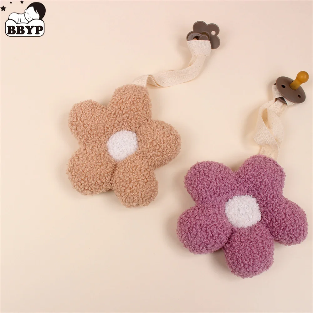 

Baby Pacifier Clip Sherpa Flower Infant Newborn Plush Pacifier Chain Silicone Nipple Soother Dummy Holder BPA Free Baby Accessor