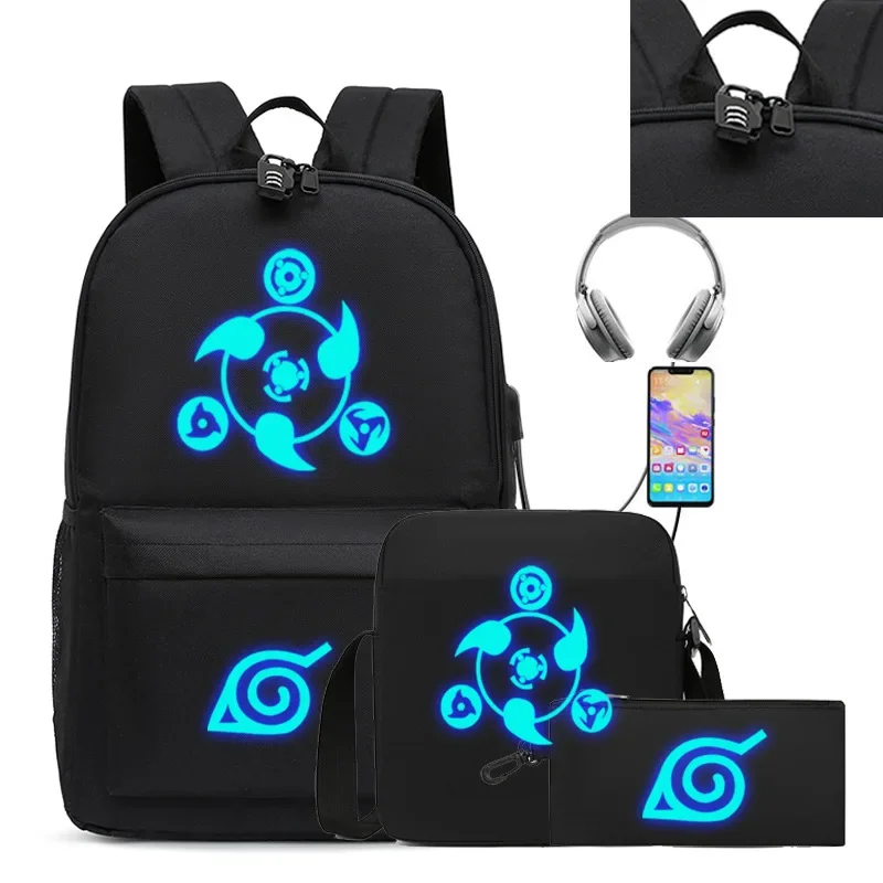 Three-piece Set of Luminous Naruto Backpack Male and Female School Students Schoolbag Anime USB Charging Backpack Pencil Case
Three-piece Set of Luminous Naruto Backpack Male and Female School Students Schoolbag Anime USB Charging Backpack Pencil Case