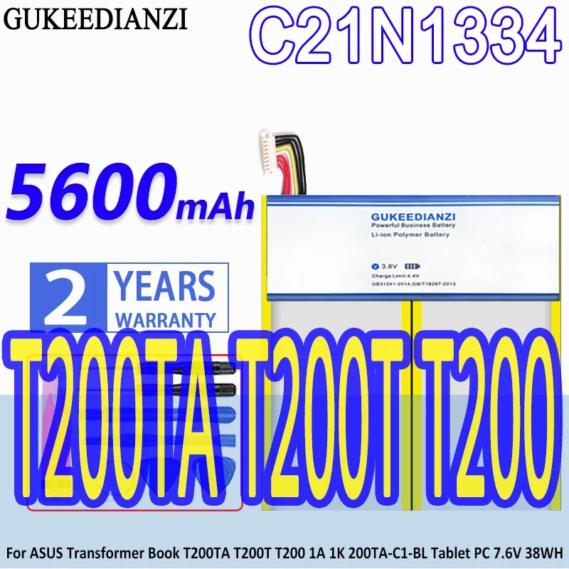 

GUKEEDIANZI Battery C21N1334 5600mAh For ASUS Transformer Book T200TA T200T T200 1A 1K 200TA-C1-BL Tablet PC 7.6V 38WH