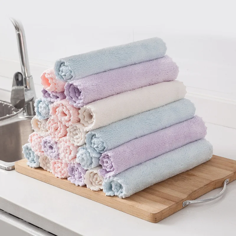 5-Pack Thickened Coral Velvet Cleaning Cloth Clean Dishwashing Towel Absorbent Cloth Non-stick Oil Dish Fish Scale Washcloth
5-Pack Thickened Coral Velvet Cleaning Cloth Clean Dishwashing Towel Absorbent Cloth Non-stick Oil Dish Fish Scale Washcloth