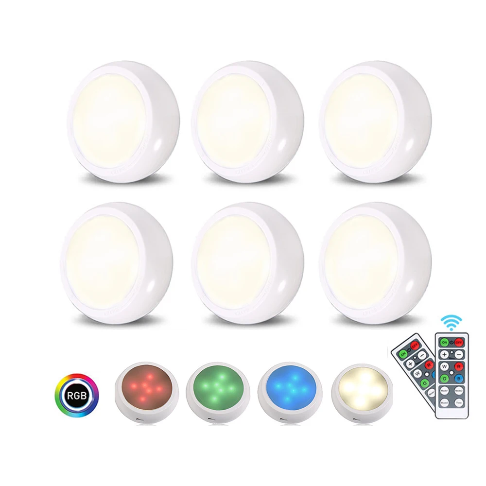 Remote Control Mini Puck Lights LED Cabinet Light RGBW Battery USB Charge Counter Lighting 16 Colors Kitchen Closet Night Lamp
Remote Control Mini Puck Lights LED Cabinet Light RGBW Battery USB Charge Counter Lighting 16 Colors Kitchen Closet Night Lamp