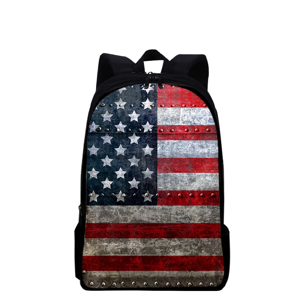 

America Stars and Stripes Print Student School Bag Girls Boys Book Bag Women Men Casual Travel Rucksacks Teenager Daily Backpack