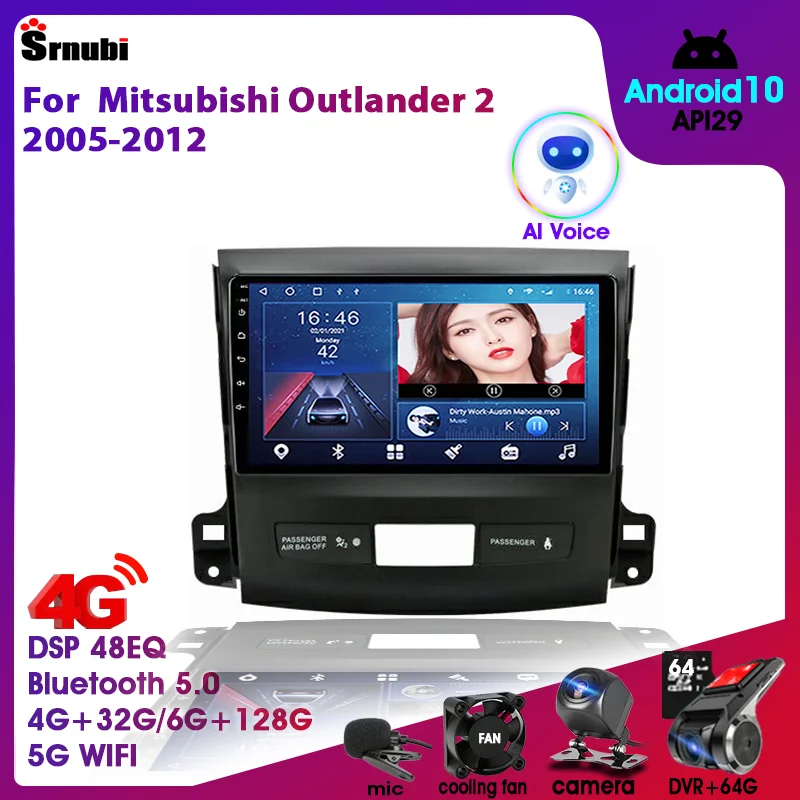 2Din Android Car Radio for Mitsubishi Outlander Xl 2 CW0W 2005-2012 Navigation Multimedia Video Player Stereo Head Unit Carplay |