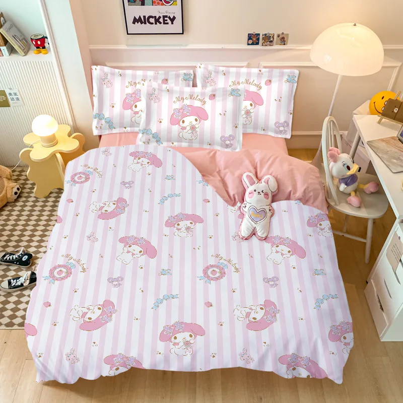 Sanrios Mymelody kawaii хлопковый комплект постельного белья с аниме-принтом одинарный двойной пододеяльник мультяшная простыня наволочка пододеяльник
Sanrios Mymelody kawaii хлопковый комплект постельного белья с аниме-принтом одинарный двойной пододеяльник мультяшная простыня наволочка пододеяльник