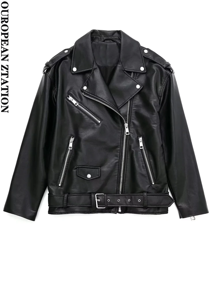 PAILETE Women 2023 fashion faux leather oversized jacket coat vintage long sleeve zip-up female outerwear chic tops
PAILETE Women 2023 fashion faux leather oversized jacket coat vintage long sleeve zip-up female outerwear chic tops