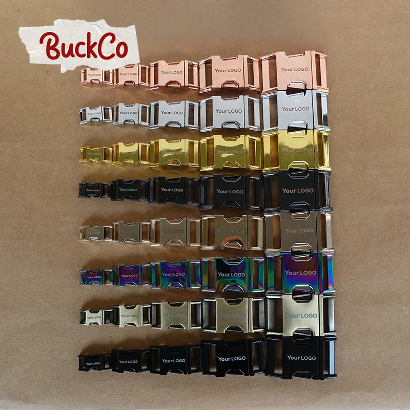

20pcs/lot Engraved Metal side release curved buckles durable plated buckle 10mm,15mm, 20mm, 25mm,30mm dog collar DIY accessories