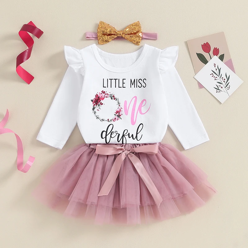 Baby Girl Birthday Outfits Letter Floral Print Crew Neck Long Sleeve Rompers Layered Tulle Skirts Headband 3Pcs Clothes
Baby Girl Birthday Outfits Letter Floral Print Crew Neck Long Sleeve Rompers Layered Tulle Skirts Headband 3Pcs Clothes