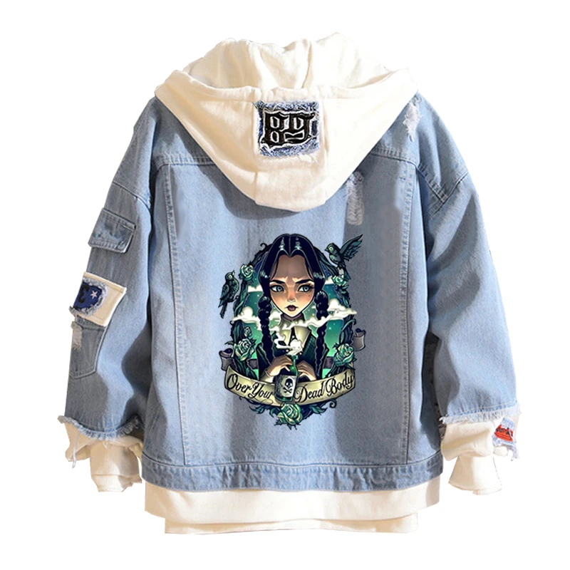 Movie Wednesday Addams Jacket Costume Jean Wednesday Cosplay Hoodie Denim Adult Autumn Spring Hooded Outwear Coat
Movie Wednesday Addams Jacket Costume Jean Wednesday Cosplay Hoodie Denim Adult Autumn Spring Hooded Outwear Coat