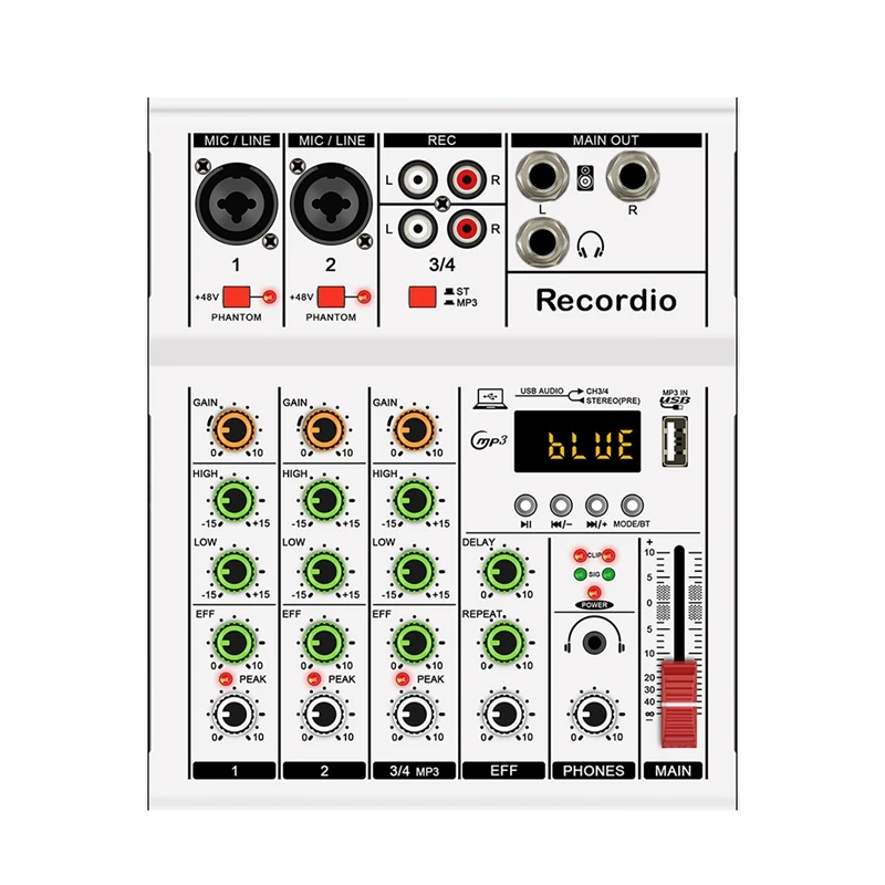 

GAX-A4 профессиональная портативная цифровая Dj консоль с USB Микшер граница живое пение 4-канальный аудио микшер