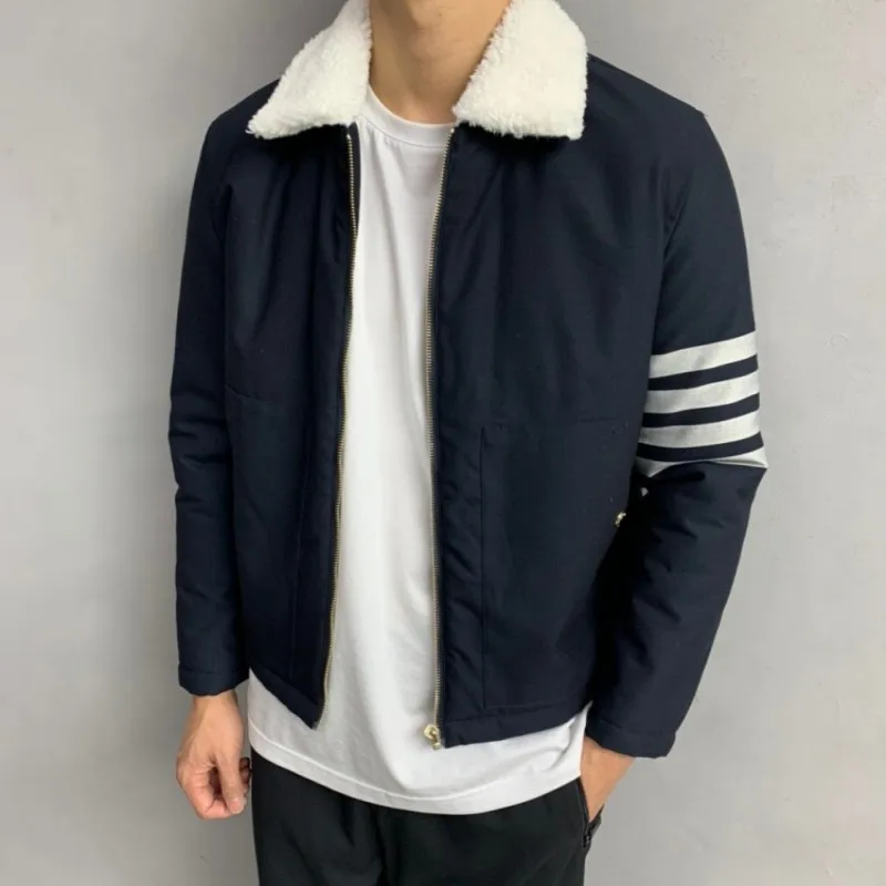 Winter Lamb Wool Jacket Sqaure Collar TTB Fashion Brand Design Striped Men Jacket Coats Warm Chic Outwear All-match Women Coats
Winter Lamb Wool Jacket Sqaure Collar TTB Fashion Brand Design Striped Men Jacket Coats Warm Chic Outwear All-match Women Coats