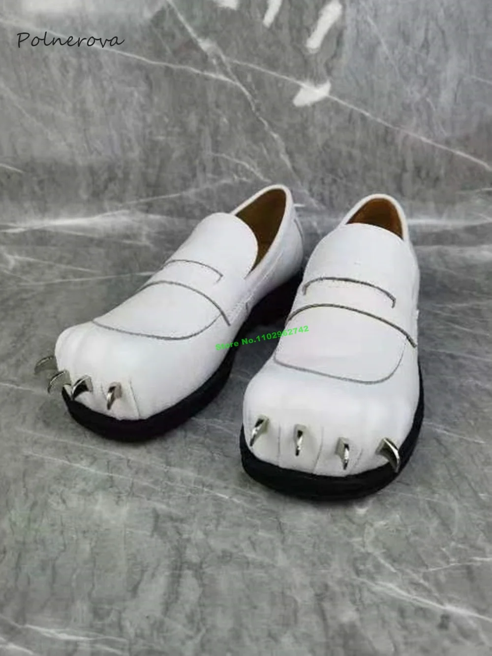 2023 Autumn Newest Leather Shoes White Wolf Claw Trim Round Toe Chunky Heel Shoes Banquet Runway Shoes for Men Fashion Novelty
2023 Autumn Newest Leather Shoes White Wolf Claw Trim Round Toe Chunky Heel Shoes Banquet Runway Shoes for Men Fashion Novelty