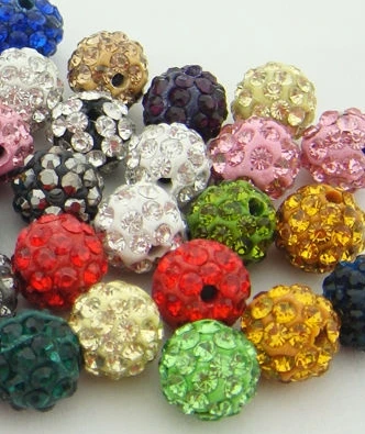 

10mm new best 100pcs/lot Hot Mixed multi color Micro Pave CZ Disco Ball Beads crystal Bead Bracelet Neacklace Spacer bt4x