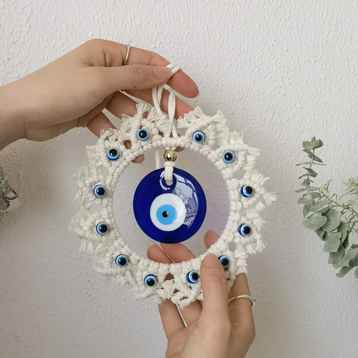 Large Blue Evil Eye Circle Wall Decor - Handcrafted Protection Ornament 3 Sd61d0fe32c2e498d8fcd2751b638b8fa4